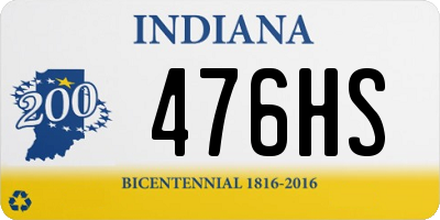 IN license plate 476HS