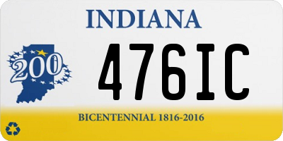 IN license plate 476IC