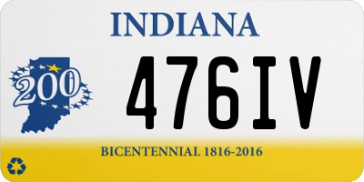 IN license plate 476IV