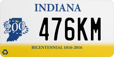 IN license plate 476KM
