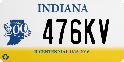 IN license plate 476KV