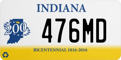 IN license plate 476MD