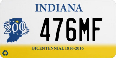 IN license plate 476MF