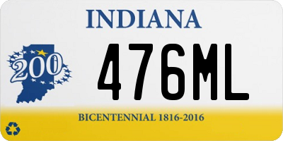 IN license plate 476ML