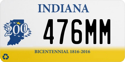 IN license plate 476MM
