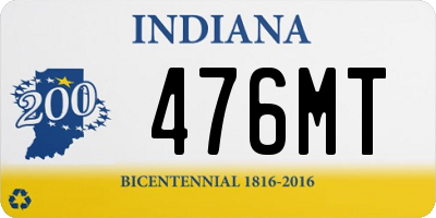 IN license plate 476MT