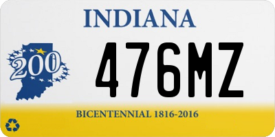 IN license plate 476MZ