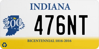 IN license plate 476NT