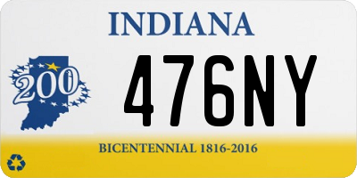 IN license plate 476NY