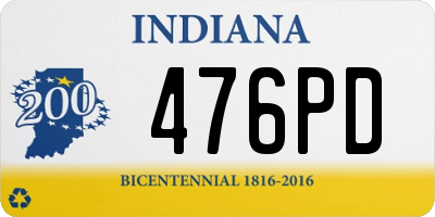 IN license plate 476PD
