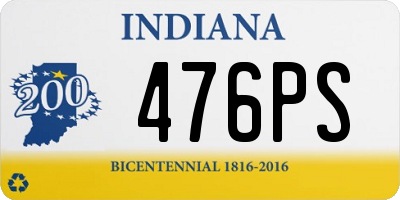 IN license plate 476PS