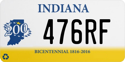 IN license plate 476RF