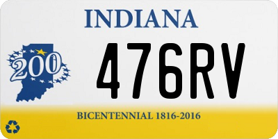 IN license plate 476RV