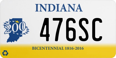 IN license plate 476SC