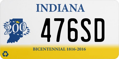 IN license plate 476SD