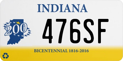 IN license plate 476SF