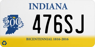 IN license plate 476SJ