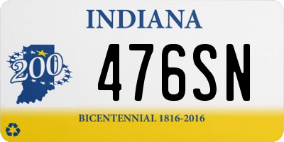 IN license plate 476SN