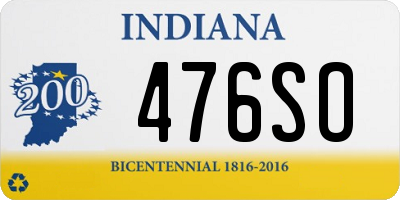 IN license plate 476SO