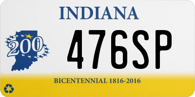 IN license plate 476SP