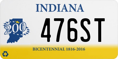 IN license plate 476ST