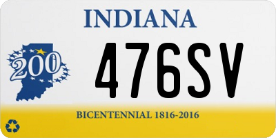 IN license plate 476SV