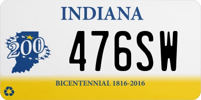 IN license plate 476SW