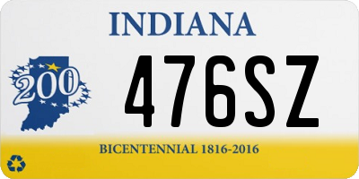 IN license plate 476SZ