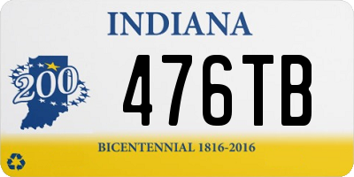 IN license plate 476TB