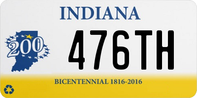 IN license plate 476TH