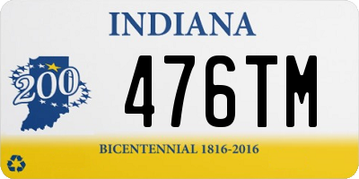 IN license plate 476TM