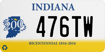 IN license plate 476TW