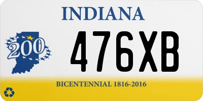 IN license plate 476XB