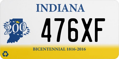 IN license plate 476XF