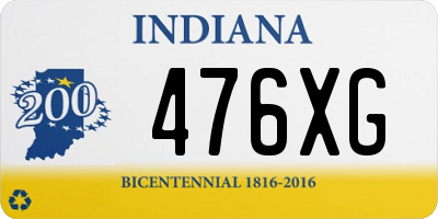 IN license plate 476XG