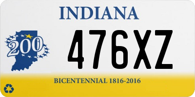 IN license plate 476XZ