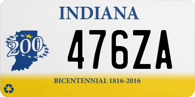 IN license plate 476ZA