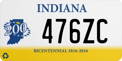 IN license plate 476ZC