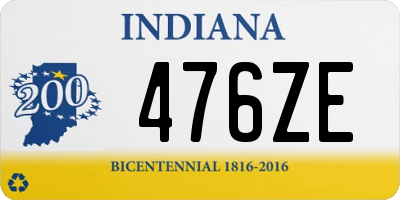 IN license plate 476ZE