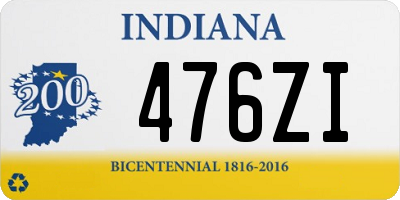 IN license plate 476ZI