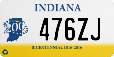 IN license plate 476ZJ