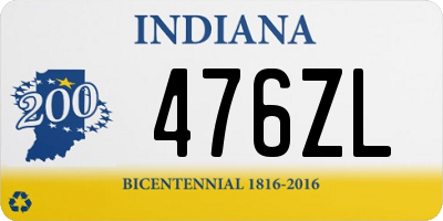 IN license plate 476ZL