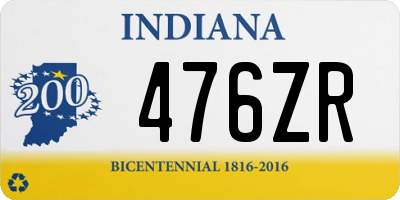 IN license plate 476ZR