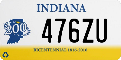 IN license plate 476ZU