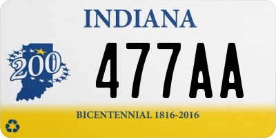 IN license plate 477AA