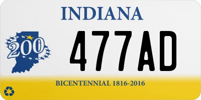 IN license plate 477AD