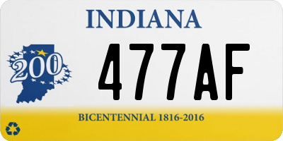 IN license plate 477AF