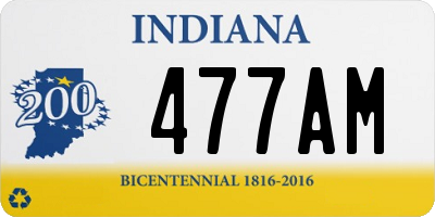 IN license plate 477AM