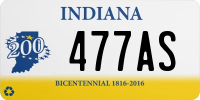 IN license plate 477AS