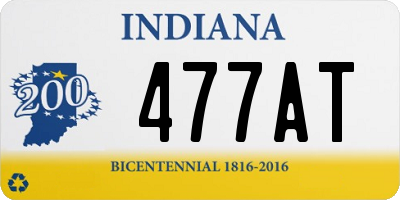 IN license plate 477AT